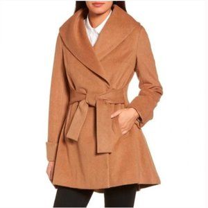 Trina Turk Wool Camel Belted Coat